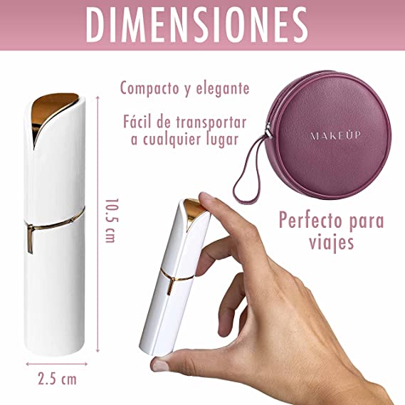 Compra 2 máquinas de depilación facial con forma de pintalabios por el precio de una máquina.